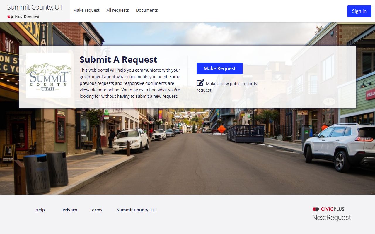 Summit County GRAMA portal for jail mugshot and booking photo requests